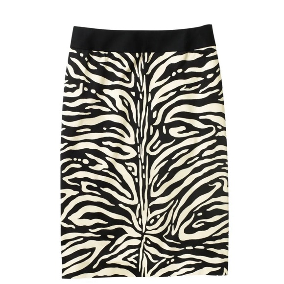 THE LIMITED Zebra Print Sleek Pencil Skirt Womens Sz 6 Beige Black High Rise - Picture 9 of 11